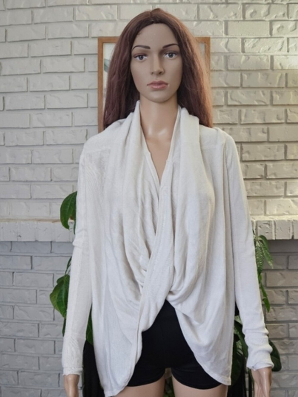 Lululemon Iconic Cream Twist Wrap Sweater Tunic Top